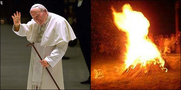 Pope John Paul & bonfire